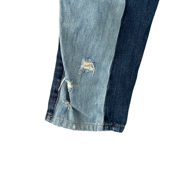 7‎ for all mankind patchwork denim distressed straight leg jeans - Picture 10 of 16